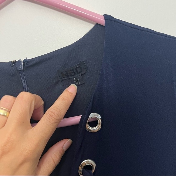 NBD Blue Long Sleeve Dress with Elegant Design - Picture 8 of 10